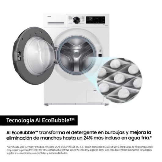 Lavadora Samsung WW11DG5B25AEEC AI EcoBubble 11kg 1400RPM Clase A Negra SmartThings