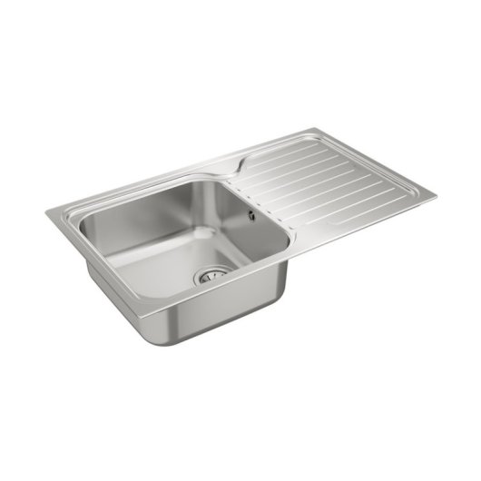 Lavabo Teka Classic 1C 1E rechteckiger Edelstahlspüle 1 Becken 860x500 mm