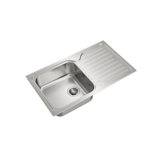 Lavabo Teka Classic 1C 1E rechteckiger Edelstahlspüle 1 Becken 860x500 mm