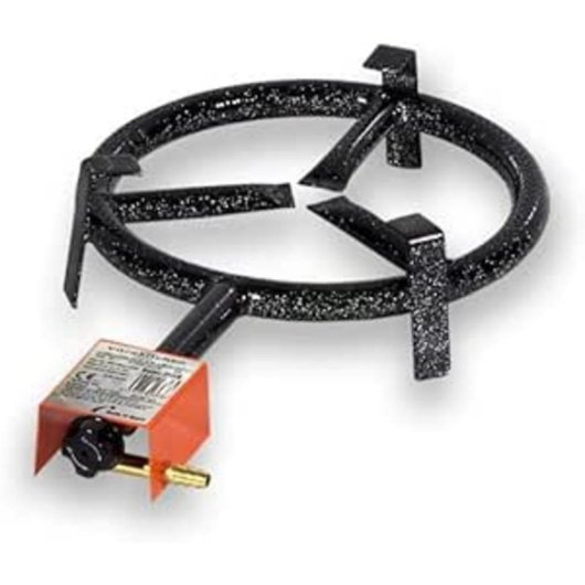 Paellero Vitrokitchen QP301B 6500W 30cm Gas Butano/Propano 1 Anillo 3 Patas Negro/Naranja