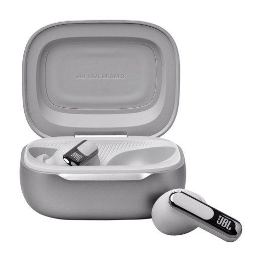 Auriculares JBL Live Beam 3 inalámbricos Bluetooth con Cancelación de Ruido y Micrófono Plata
