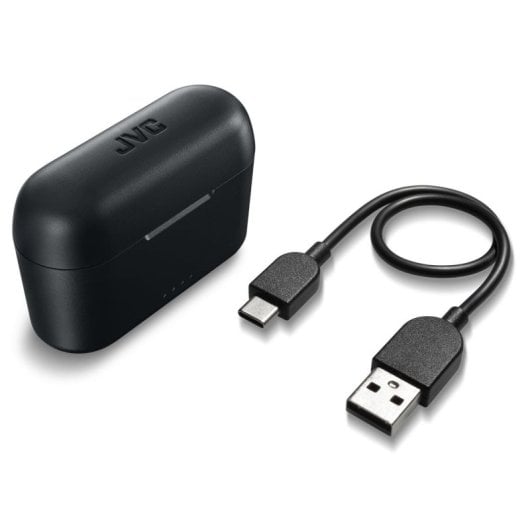 Auriculares JVC inalámbricos Bluetooth TWS con micrófono, resistencia IPX4 y carga rápida, negros
