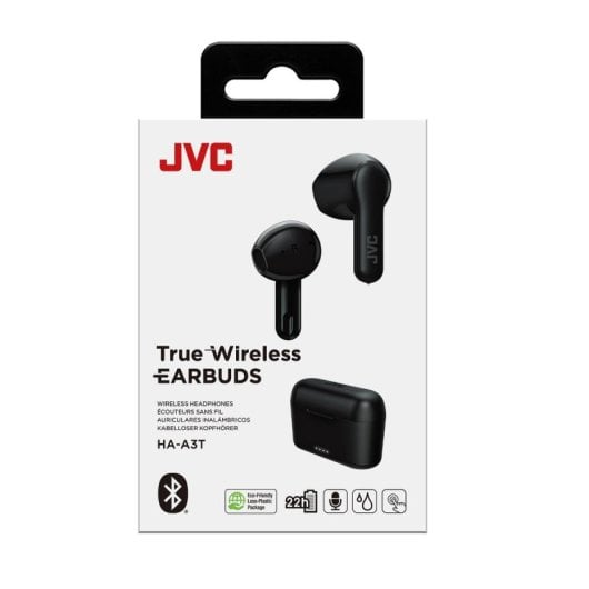 Auriculares JVC inalámbricos Bluetooth TWS con micrófono, resistencia IPX4 y carga rápida, negros