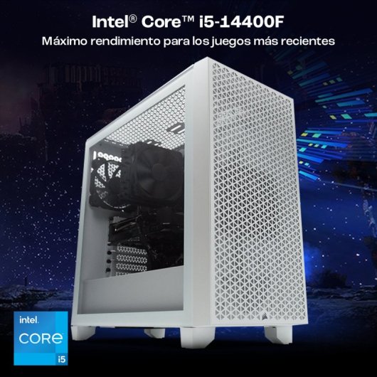 PcCom Studio V2 Intel Core i5-14400F / 32 GB / 2 TB SSD / RTX 5060 Ti 8 GB + Windows 11 Pro – Weiß