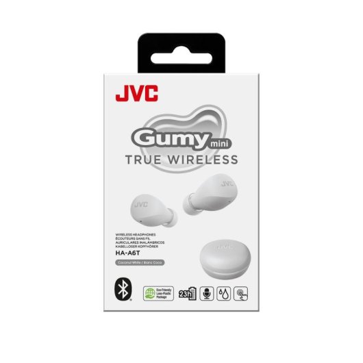 Auriculares JVC inalámbricos Bluetooth TWS control táctil batería 23h IPX4 blancos