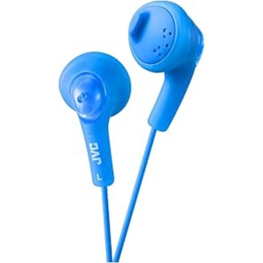 Auriculares JVC com fio neodímio 13.5mm graves potentes azul 1m cabo