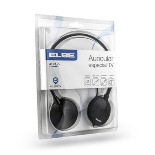 ELBE AU-889-TV Auscultadores com Cabo 5m e Regulador de Volume Preto