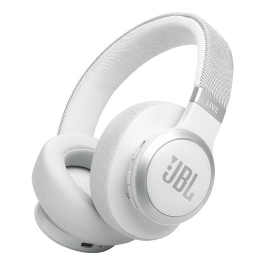 Auriculares JBL inalámbricos bluetooth con Cancelación de Ruido adaptativa, Micrófono y Blanco