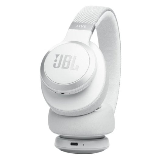 Auriculares JBL inalámbricos bluetooth con Cancelación de Ruido adaptativa, Micrófono y Blanco