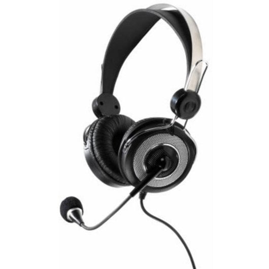 Vivanco 36652 Headset com Cabo, Microfone e Design Retro Preto/Prateado
