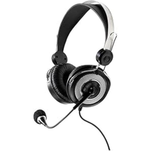 Vivanco 36652 Headset com Cabo, Microfone e Design Retro Preto/Prateado
