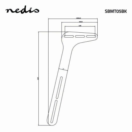Nedis SBMT05BK Universal Soundbar Halterung Unter TV 32"+ VESA Standard Max 15Kg Schwarz