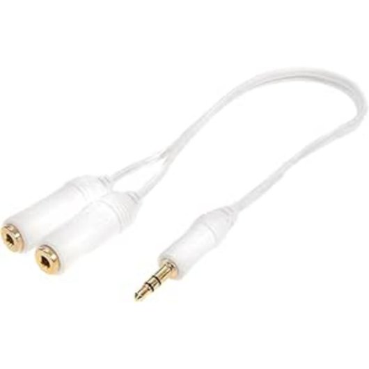 Câble Audio Vivanco 31009 2 x 3,5 mm H/F 0,2 m Blanc