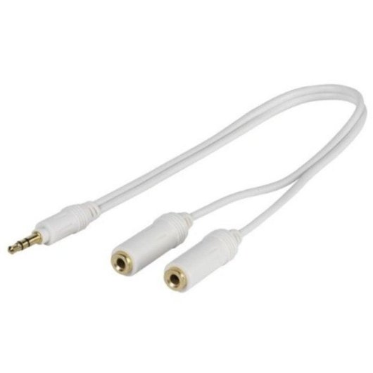 Cable de audio Vivanco 31009 2 x 3,5 mm hembra a 3,5 mm macho 0,2 m Blanco