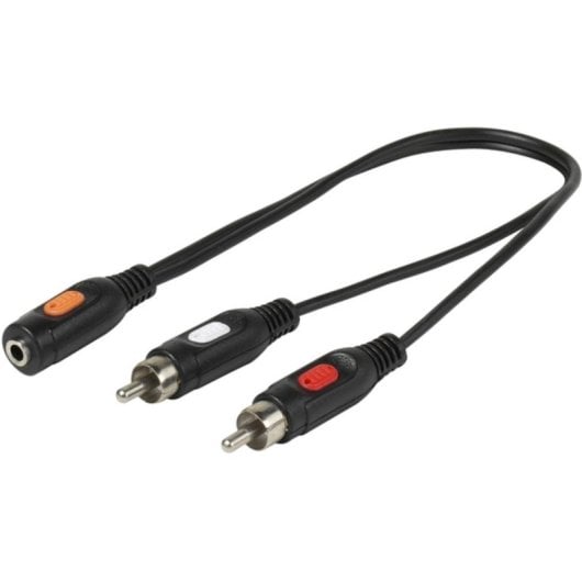 Adaptateur Audio RCA 2x Macho 3,5 mm Hembra 0,2 m Noir Vivanco 46/05 01