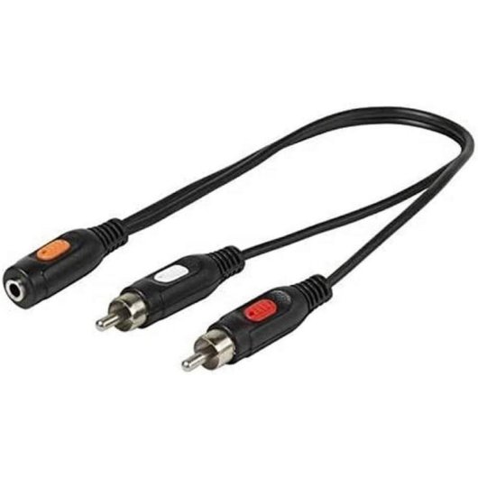 Adaptateur Audio RCA 2x Macho 3,5 mm Hembra 0,2 m Noir Vivanco 46/05 01