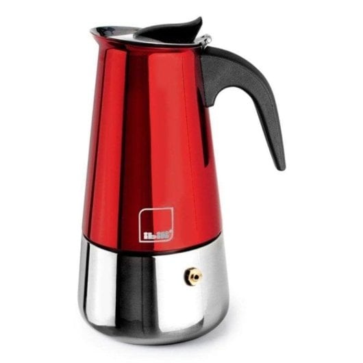 Cafetera Italiana Ibili Moca Rosso 6 Tazas 280 ml Acero Inoxidable Inducción