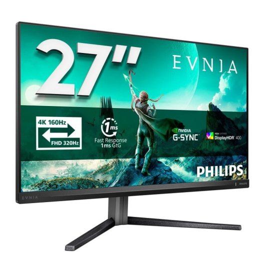 Monitor Philips Evnia 27M2N3800A/00 27" UltraHD 4K 160Hz IPS HDR 400 0,5ms Altavoces Multitarea Dual Regulable en Altura