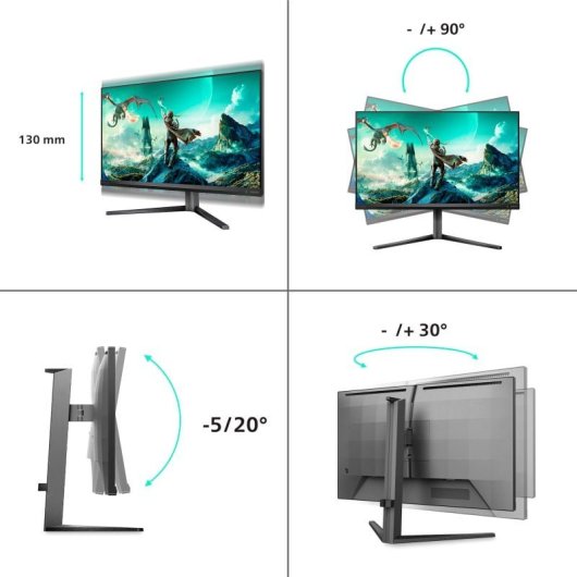 Monitor Philips Evnia 27M2N3800A/00 27" UltraHD 4K 160Hz IPS HDR 400 0,5ms Altavoces Multitarea Dual Regulable en Altura