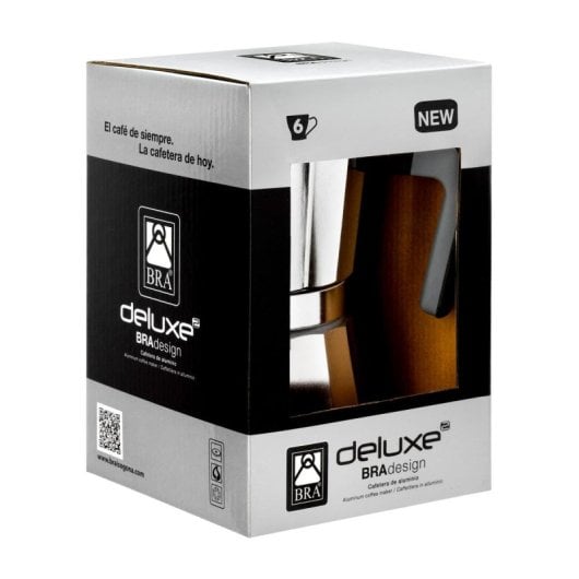 Cafetera Italienische BRA Deluxe 2 Aluminium 1 Tasse 70 mm 140 mm Silber