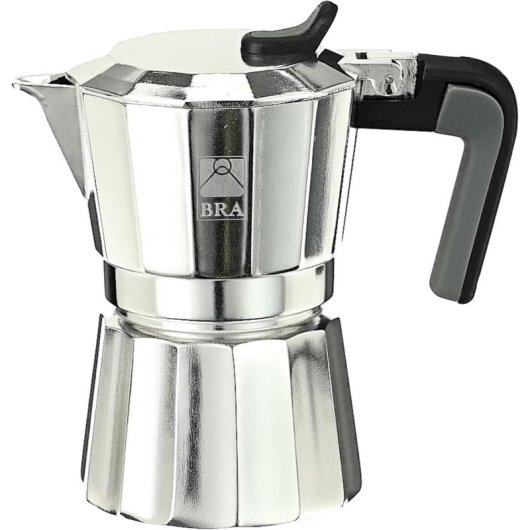 Cafetera italienne BRA de LUXE2 9 tasses en aluminium et baquelita noir