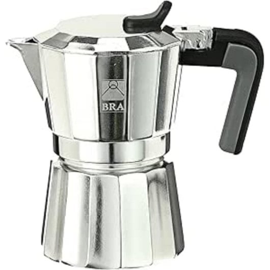 Cafetera italienne BRA de LUXE2 9 tasses en aluminium et baquelita noir