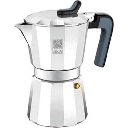 Cafeteira Italiana BRA Luxe2 Alumínio 12 Chávenas Design Ergonomico