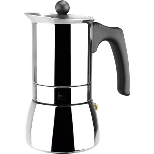 Cafetera Italiana Magefesa Génova 6 Tazas Acero Inoxidable Asa Baquelita Inducción