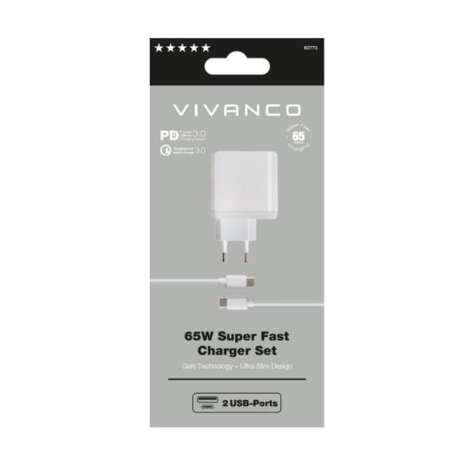 Vivanco Super Fast Dual Charger Set Chargeur Double Rapide Universel 1m Blanc