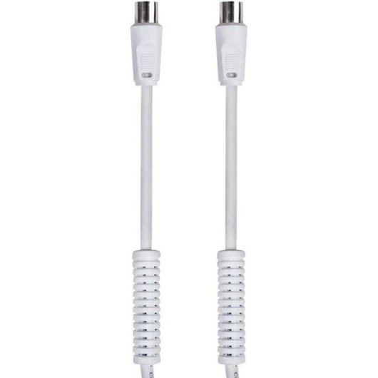 Cable de antena DCU 303015 Blanco 1,5 m con filtros macho/hembra