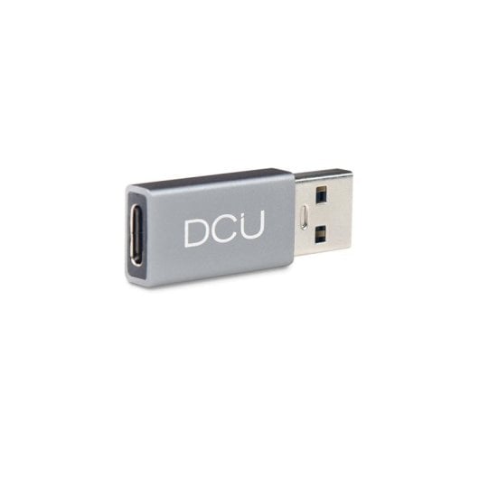 Adaptador USB 3.0 DCU Tecnologic USB Tipo C Cinza Alumínio Pequeno Leve Rápido