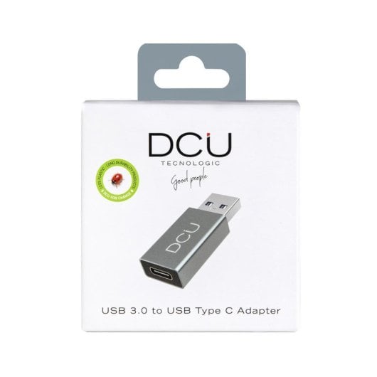 Adaptador USB 3.0 DCU Tecnologic USB Tipo C Cinza Alumínio Pequeno Leve Rápido