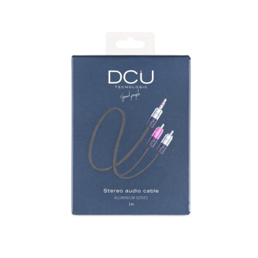 DCU Advance Tecnologic 30701230 Câble Jack 3,5 mm à 2 RCA Macho 2m Noir-Rouge Acier Inoxydable
