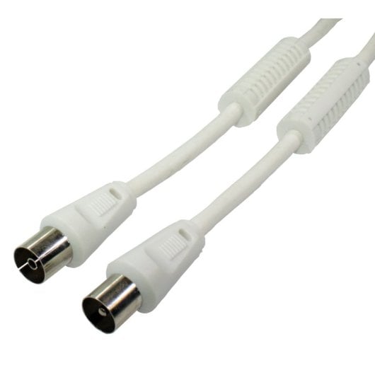 Conexión de antena TV macho-hembra Dcu Tecnologic 303030 filtros blancos 3m PVC