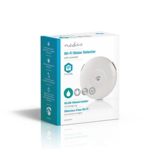 Detector de fugas de agua Nedis WIFIDW10WT Wi-Fi Inalámbrico/Alámbrico 115 cm Extensor Notificación Push