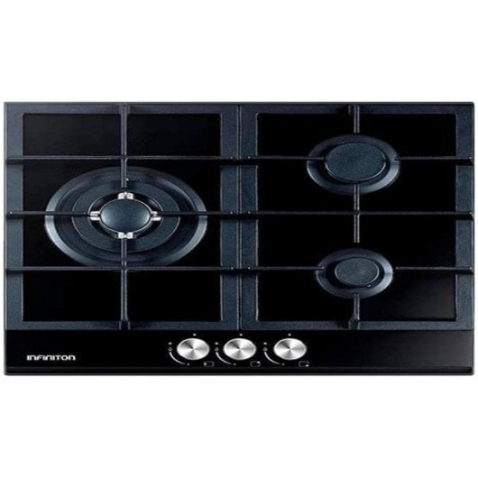 Piano Cottura Gas Infiniton GG-331 Nero 60 cm 3 Fuochi Vetro Piano Cottura Gas Infiniton GG-331 Nero 60 cm 3 Fuochi Vetro