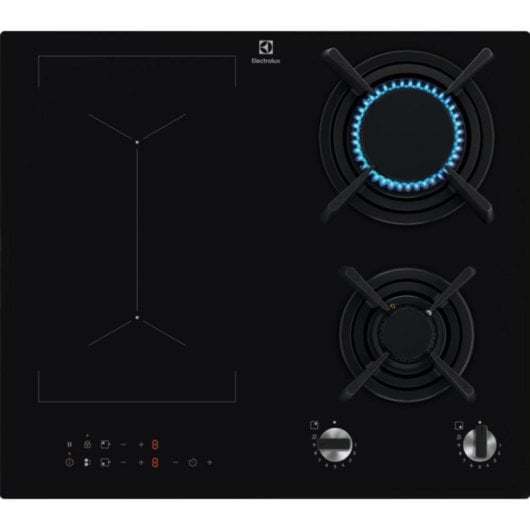 Placa de cocción Electrolux KDI641723K 60cm Combi Gas-Inducción 4 zonas integrada negro