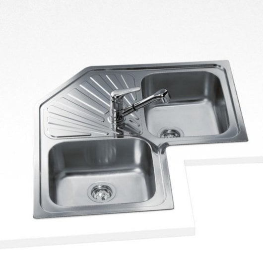 Fregadero Teka Angular 2C Acero Inoxidable 2 Senos Esquina 830x830mm Encastre