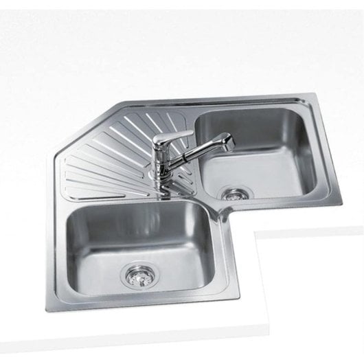 Fregadero Teka Angular 2C Acero Inoxidable 2 Senos Esquina 830x830mm Encastre