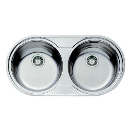 Évier Teka DR 80 2C Acier Inoxydable 2 Bassins Encastrable Ovalisé 80 cm