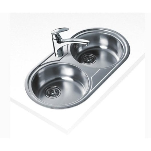 Évier Teka DR 80 2C Acier Inoxydable 2 Bassins Encastrable Ovalisé 80 cm