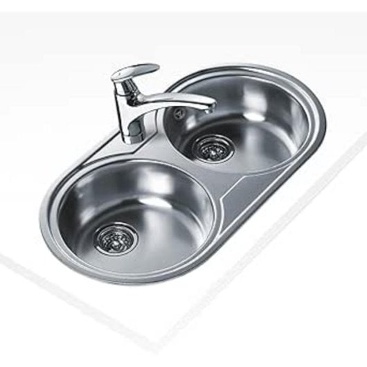 Évier Teka DR 80 2C Acier Inoxydable 2 Bassins Encastrable Ovalisé 80 cm