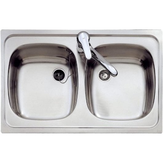 Fregadero Teka E/800.440 2C Acier Inoxydable 80 cm avec 2 Cubetas et Insonorisation