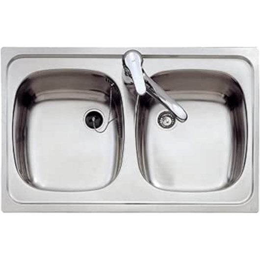 Fregadero Teka E/800.440 2C Acier Inoxydable 80 cm avec 2 Cubetas et Insonorisation