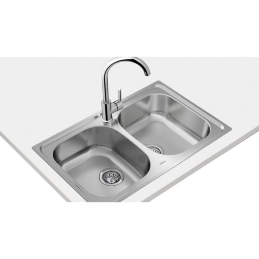 Fregadero Teka Universe 80 T-XP 2C Acero Inoxidable 2 Cubetas Encastrado 790x500 mm