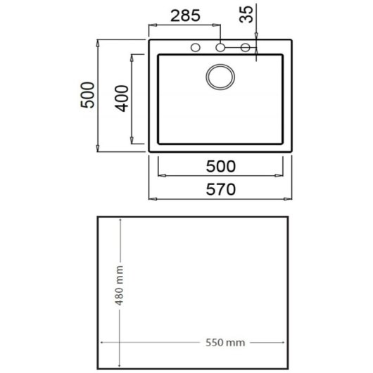 Fregadero Teka Forsquare 50.40 TG Tegranite+ Negro 1 Cubeta 500x500mm Desagüe Automático