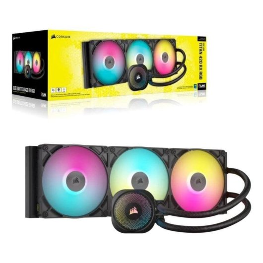 Refrigeração Líquida Corsair iCUE LINK TITAN 420 RX RGB 420mm 3 Ventoinhas PWM