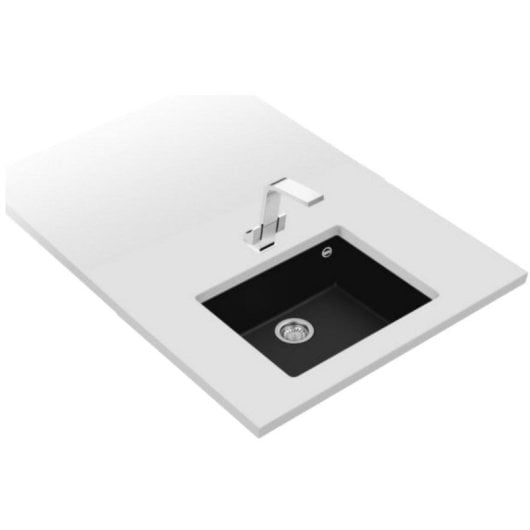 Fregadero Teka Square 50.40 Tegranite+ 1 cuve Rectangulaire Noir Mueble 60 cm