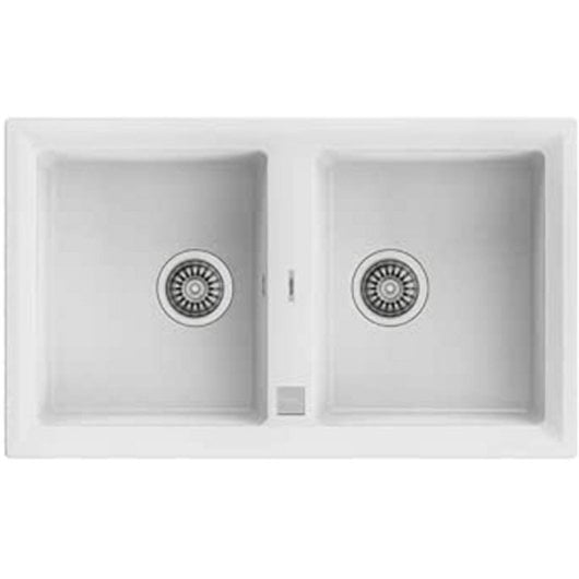 Fregadero Teka Tegranite+ Stone 90 B-TG 2C Blanco 2 Cubetas Superficie Resistente