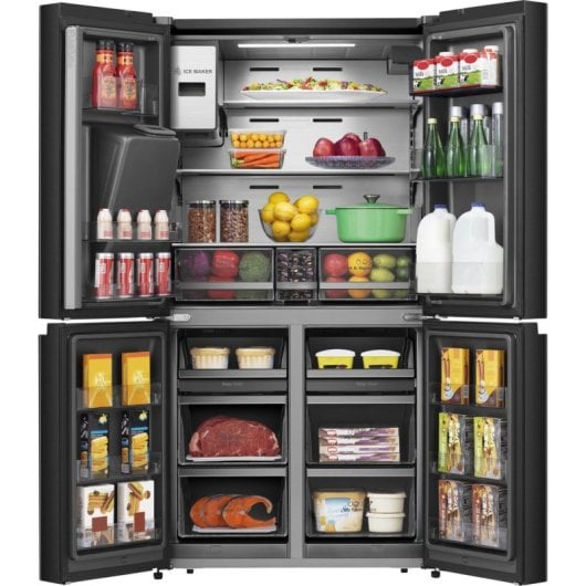 Frigorífico Hisense Multipuerta 577L E Negro Metal Cooling NoFrost WiFi Dispensador Hielo/Agua